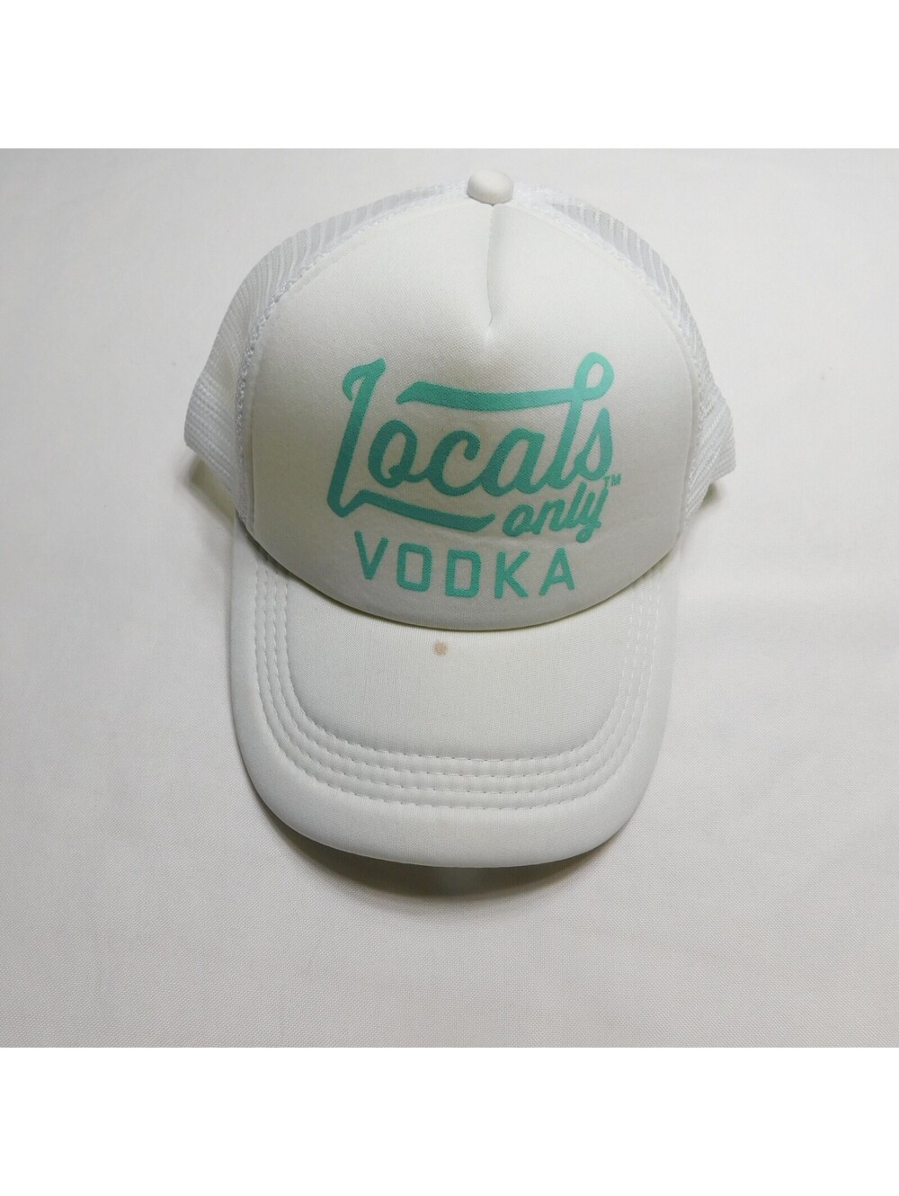 Locals Only Vodka Trucker Hat Cap White Teal Mesh Snapback Adjustable Alcohol Pr